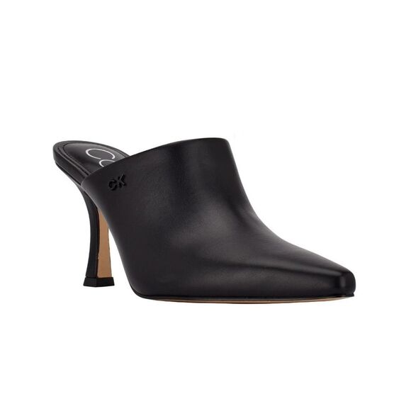 Calvin Klein Odina Sculpted Heel Pointed Toe Dress Mules in Black - Picture 1 of 13